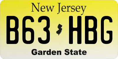 NJ license plate B63HBG