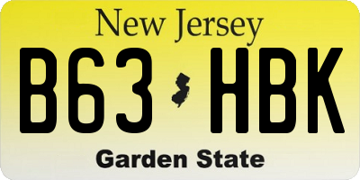 NJ license plate B63HBK