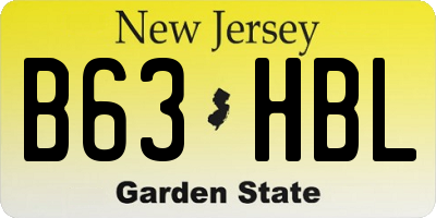 NJ license plate B63HBL
