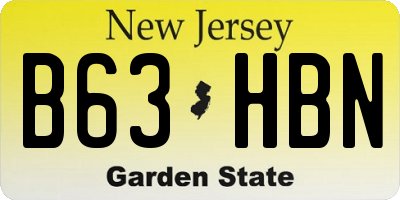 NJ license plate B63HBN