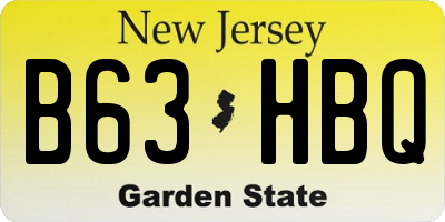 NJ license plate B63HBQ