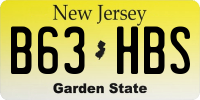 NJ license plate B63HBS