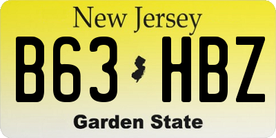 NJ license plate B63HBZ