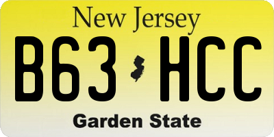NJ license plate B63HCC