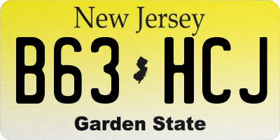 NJ license plate B63HCJ