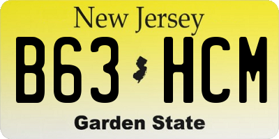 NJ license plate B63HCM