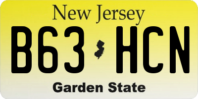 NJ license plate B63HCN