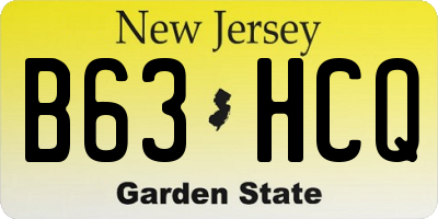 NJ license plate B63HCQ