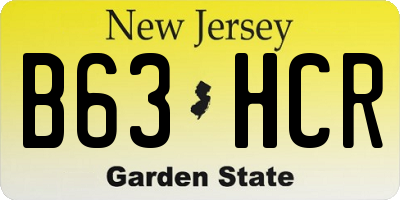 NJ license plate B63HCR