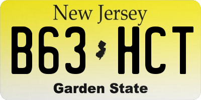 NJ license plate B63HCT