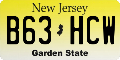 NJ license plate B63HCW