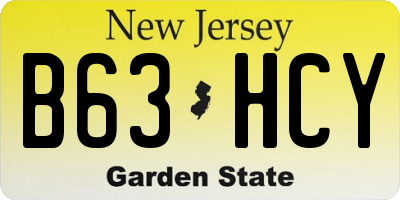 NJ license plate B63HCY
