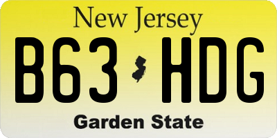 NJ license plate B63HDG