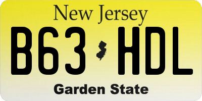 NJ license plate B63HDL
