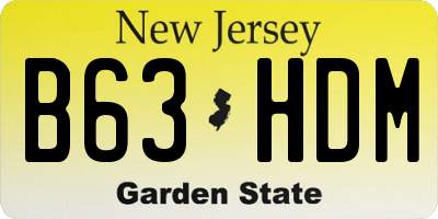 NJ license plate B63HDM