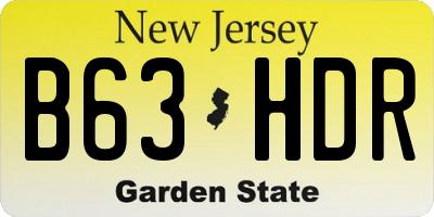 NJ license plate B63HDR