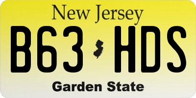 NJ license plate B63HDS