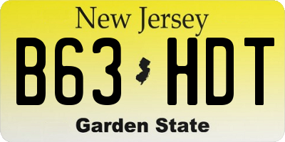 NJ license plate B63HDT