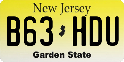 NJ license plate B63HDU