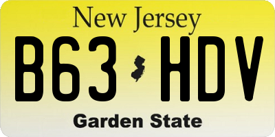 NJ license plate B63HDV