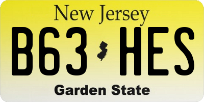 NJ license plate B63HES