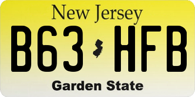 NJ license plate B63HFB