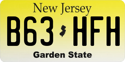 NJ license plate B63HFH