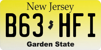 NJ license plate B63HFI
