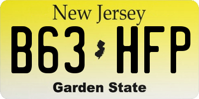 NJ license plate B63HFP
