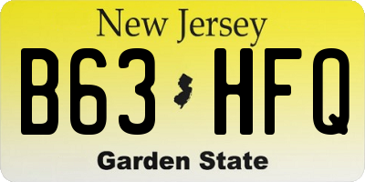 NJ license plate B63HFQ