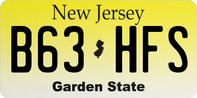 NJ license plate B63HFS