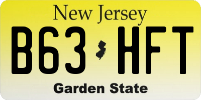 NJ license plate B63HFT
