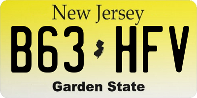 NJ license plate B63HFV