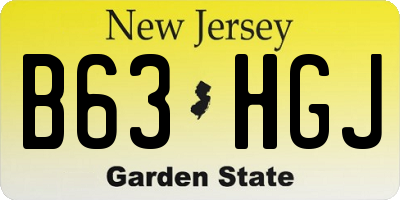 NJ license plate B63HGJ