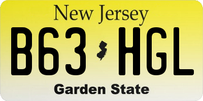 NJ license plate B63HGL