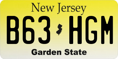 NJ license plate B63HGM