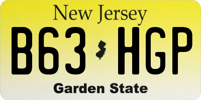 NJ license plate B63HGP