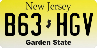 NJ license plate B63HGV