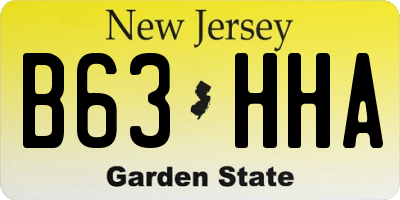 NJ license plate B63HHA