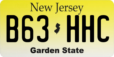 NJ license plate B63HHC