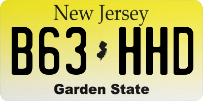 NJ license plate B63HHD