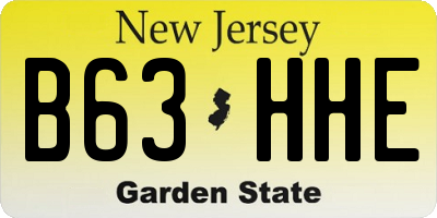 NJ license plate B63HHE
