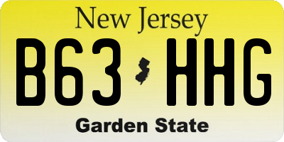 NJ license plate B63HHG