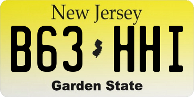 NJ license plate B63HHI