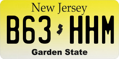 NJ license plate B63HHM