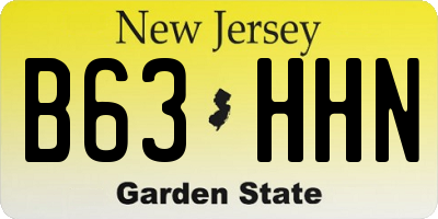 NJ license plate B63HHN