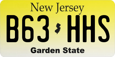 NJ license plate B63HHS