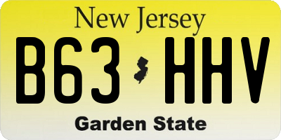 NJ license plate B63HHV