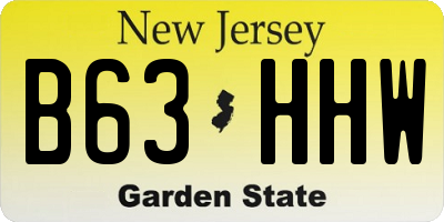 NJ license plate B63HHW