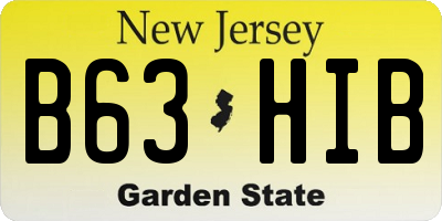 NJ license plate B63HIB